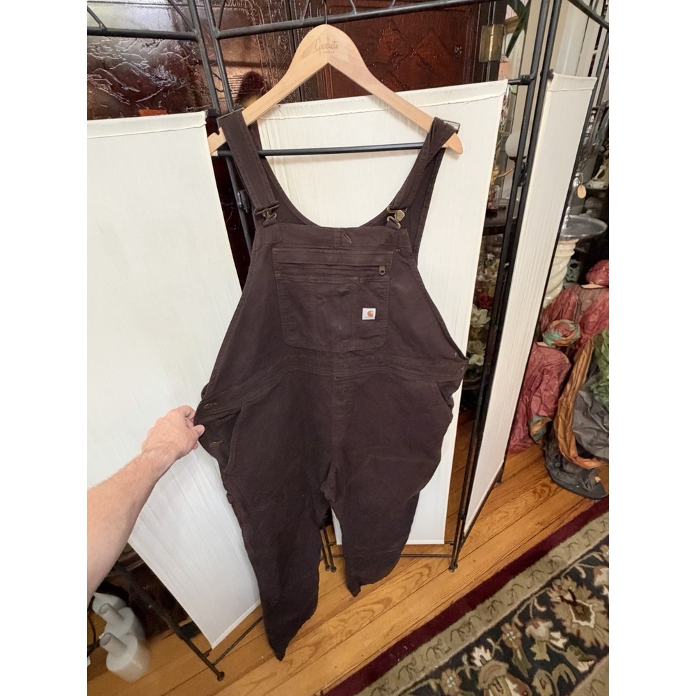 Carhartt Womens 3X 24W 26W Brown Duck Bib Overalls Loose Fit OR2438-W Workwear